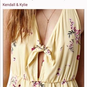 Kendall + Kylie yellow floral halter romper